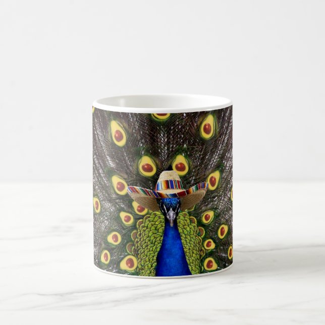 Avocado Peacock 11oz Coffee Mug (Center)