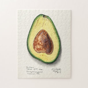 Avocado (Persa) Fruit Watercolor Painting Jigsaw Puzzle
