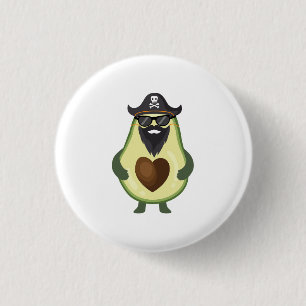 Avocado Pirate Green Beard Funny Food for Kids 3 Cm Round Badge