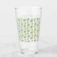 Avocado Pits Slices Fruit Hand Drawn Pattern   