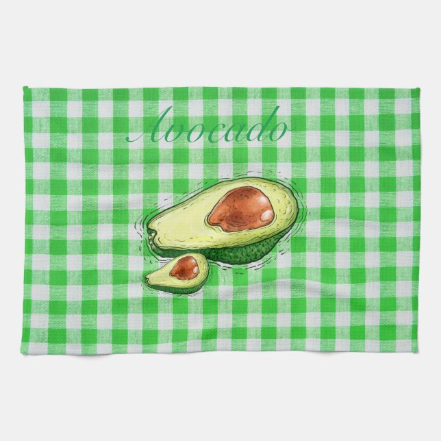 Avocado plaid Kitchen Towels (Horizontal)