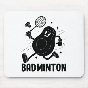 Avocado Playing Badminton Healthy Vegetarian Food Mouse Mat
