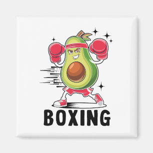 Avocado Playing Boxing Healthy Vegetarian Food Magnet