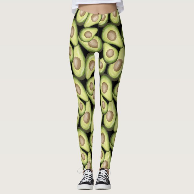 "Avocado" Print Leggings (Front)
