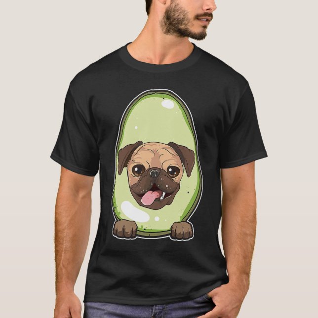 Avocado Pug Cute and T-Shirt (Front)