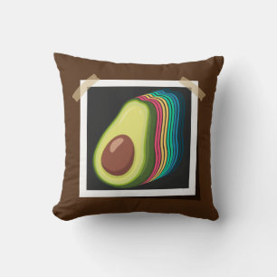Avocado Retro Photo Colour Scheme Fruit Vintage Cushion