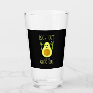 Avocado Rock Out With Your Guac Out Glass