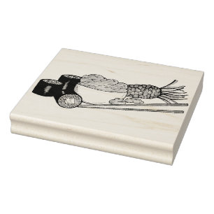 Avocado Roll Wasabi Sushi Japanese Food Restaurant Rubber Stamp