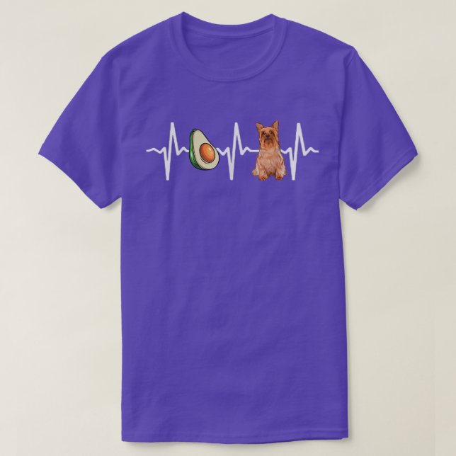 Avocado Silky Terrier Heartbeat Dog Lover  T-Shirt (Design Front)