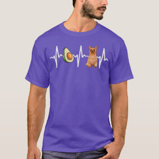 Avocado Silky Terrier Heartbeat Dog Lover  T-Shirt