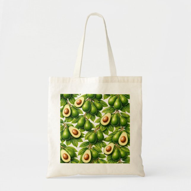 Avocado Slice Pattern Tote Bag (Front)