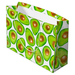Avocado slices watercolor large gift bag