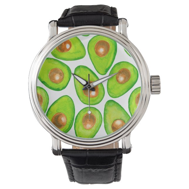Avocado slices watercolor watch (Front)