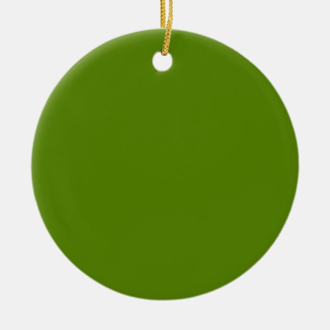Avocado (solid colour) ceramic tree decoration (Front)