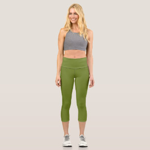 Avocado Solid plain Colour Capri Leggings