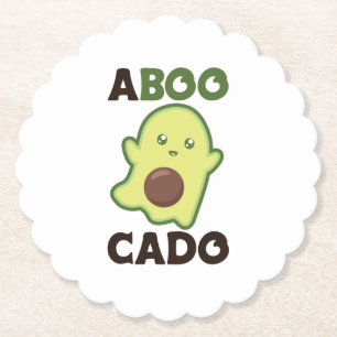 Avocado Spirit For Halloween Funny Avocados Paper Coaster