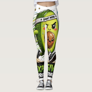 Avocado Sprint Mode Cardio Runner Fitness Tee Leggings