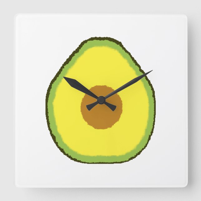 Avocado Square Wall Clock (Front)