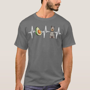Avocado Standard Schnauzer Heartbeat Dog Lover T-Shirt