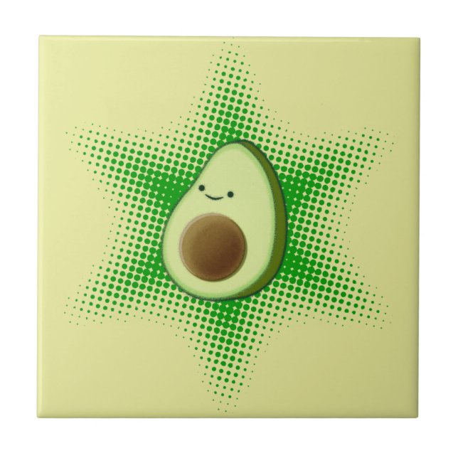 Avocado Superstar Cute Tile (Front)