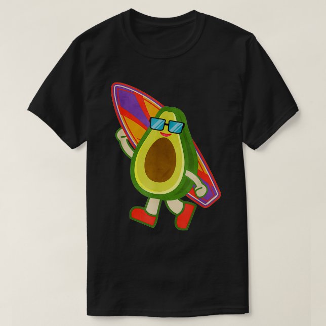 Avocado Surfing 5 T-Shirt (Design Front)