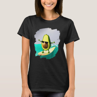 Avocado Surfing Surfer Riding Wave Ocean Cool Surf T-Shirt