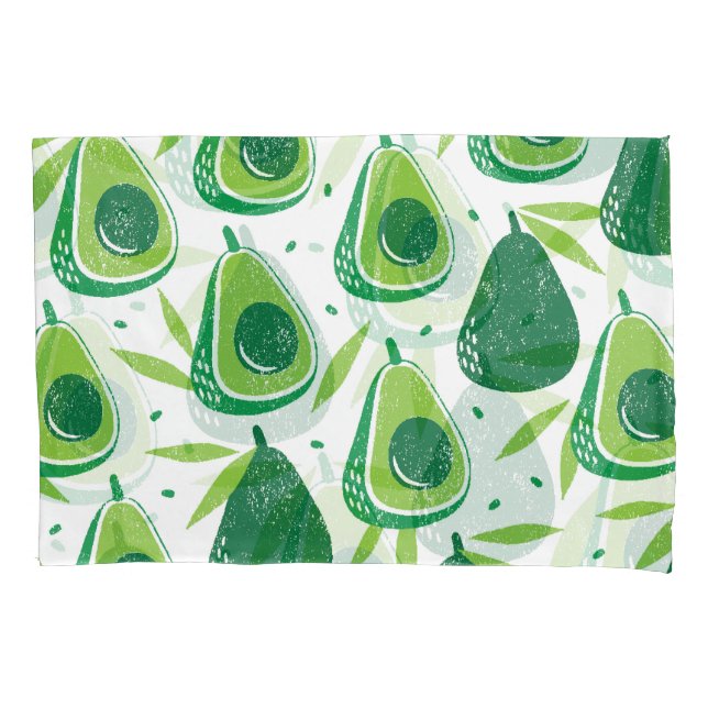 Avocado, textured stamp, seamless pattern. pillowcase (Front)