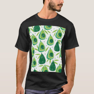 Avocado, textured stamp, seamless pattern. T-Shirt