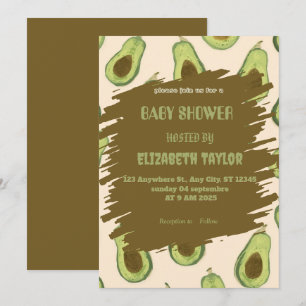 Avocado Themed Baby Shower Invitation