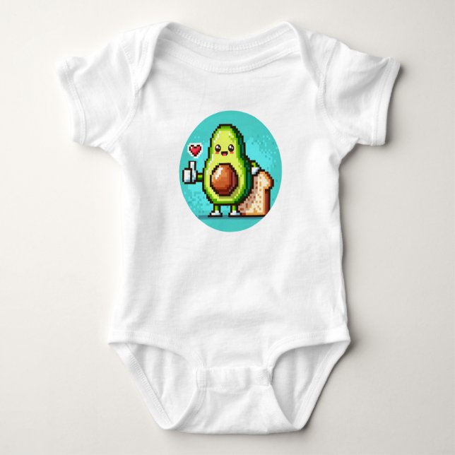Avocado Thumbs Up! Baby Bodysuit (Front)