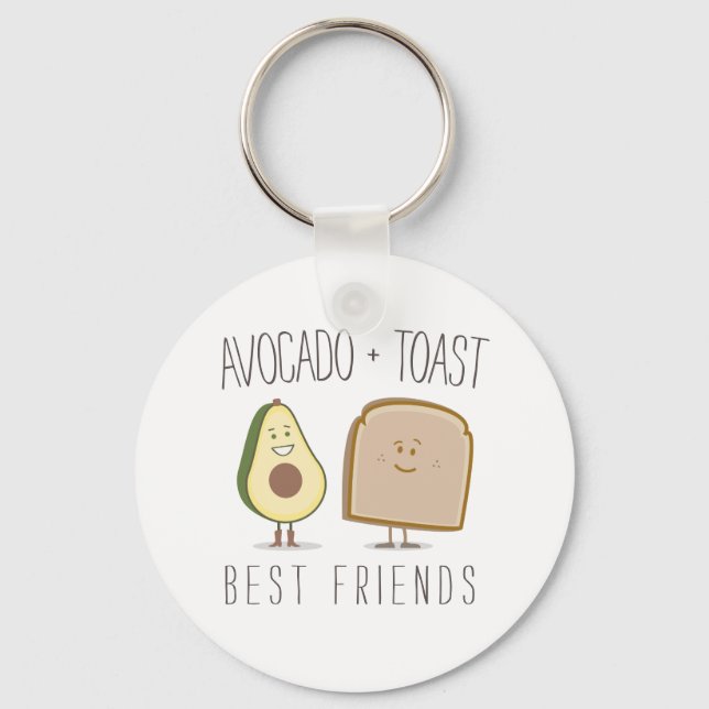 Avocado + Toast Best Friends Funny Keychain (Front)