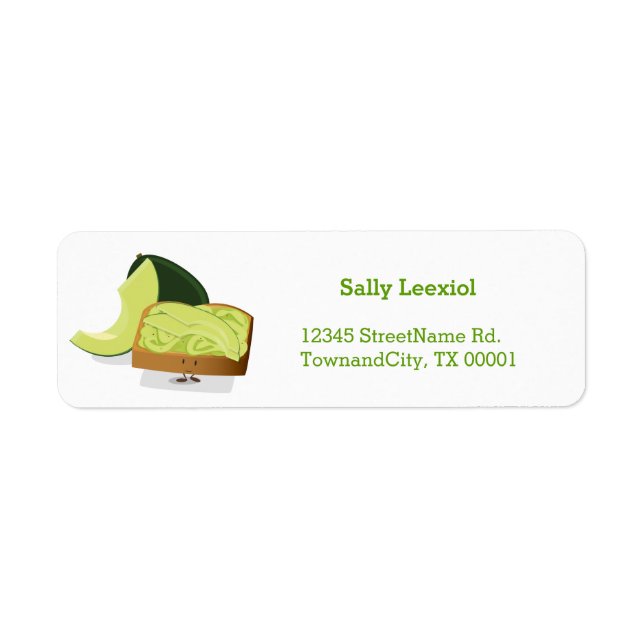 Avocado Toast Character | Return Address Label (Front)