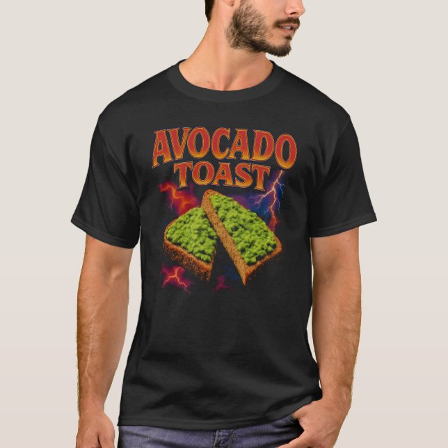 Avocado Toast Favourite Food Funny Weird 90s Toast T-Shirt (Front)