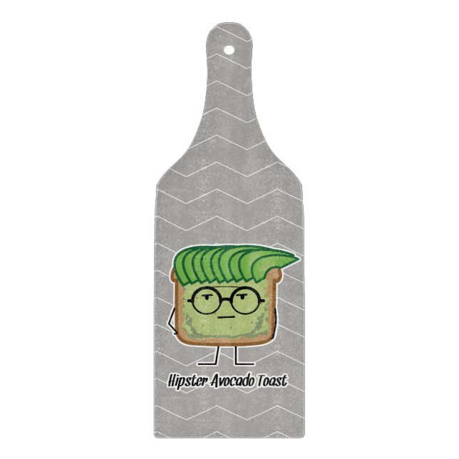 Avocado Toast Hipster glasses greaser hair Cutting Board (Front)