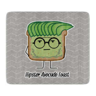 Avocado Toast Hipster glasses greaser hair Cutting Board