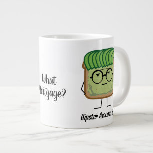 Avocado Toast Hipster glasses greaser hair Large Coffee Mug