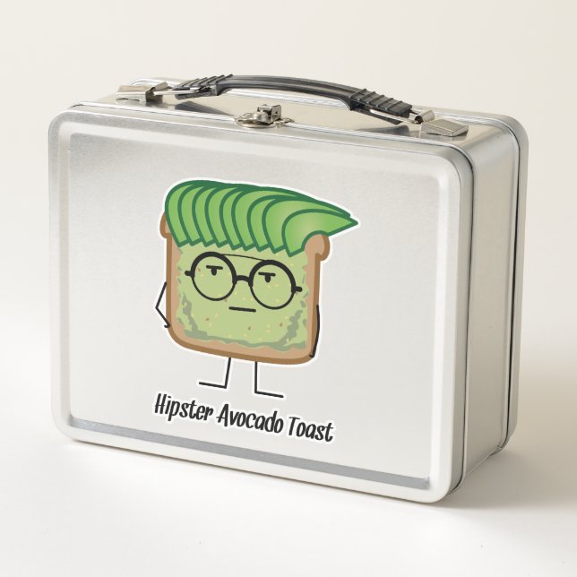 Avocado Toast Hipster glasses greaser hair Metal Lunch Box (Front)