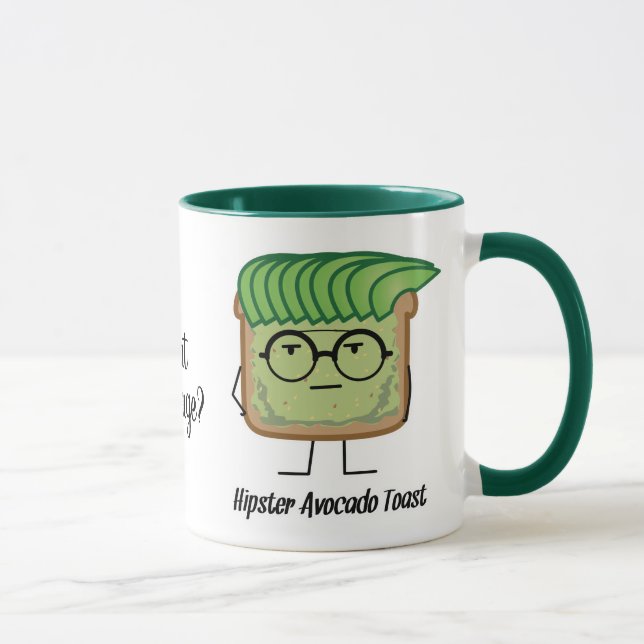 Avocado Toast Hipster glasses greaser hair Mug (Right)