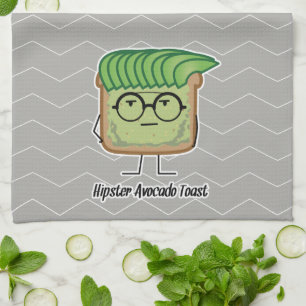 Avocado Toast Hipster glasses greaser hair Tea Towel