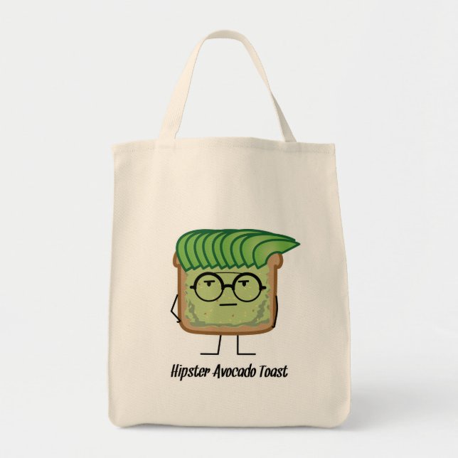 Avocado Toast Hipster glasses greaser hair Tote Bag (Front)