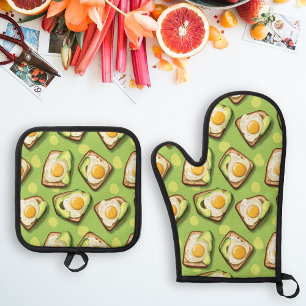 Avocado Toast Oven Mitt & Pot Holder Set