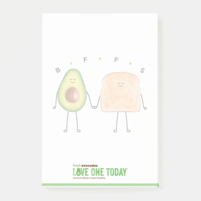 Avocado Toast Post-It® Notes, 4" x 6" Post-it Note (Front)
