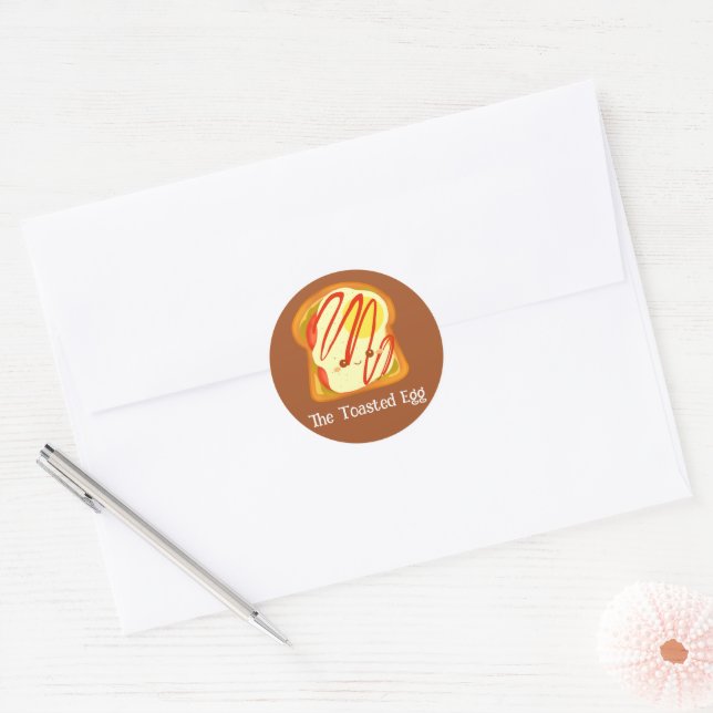 Avocado Toast With Egg And Tomato Classic Round Sticker (Envelope)