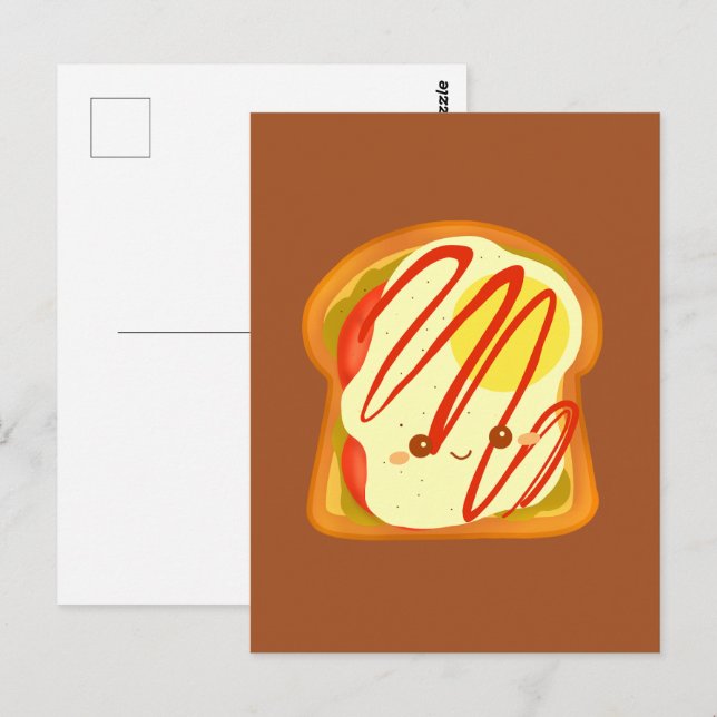 Avocado Toast With Egg And Tomato Postcard (Front/Back)