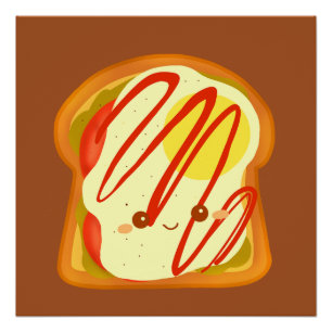 Avocado Toast With Egg And Tomato Poster