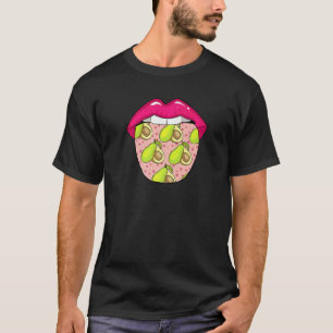 Avocado Tongue Veggies Vegan Guacamole Vegetarian T-Shirt