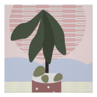 Avocado Tree Blush Muted Geometric  