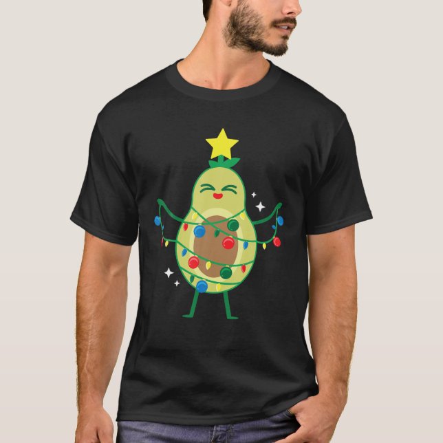 Avocado Tree Funny Cool Vegan Vegetarian Christmas T-Shirt (Front)