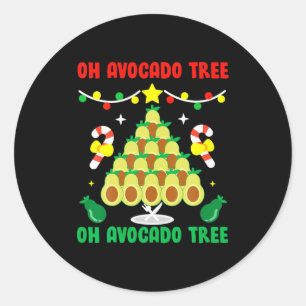 Avocado Tree Funny Food Vegan Christmas Gift  Classic Round Sticker