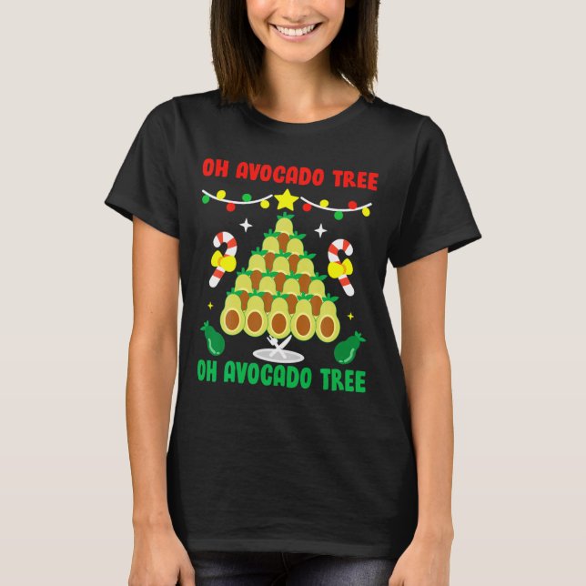 Avocado Tree Funny Food Vegan Christmas Gift  T-Shirt (Front)